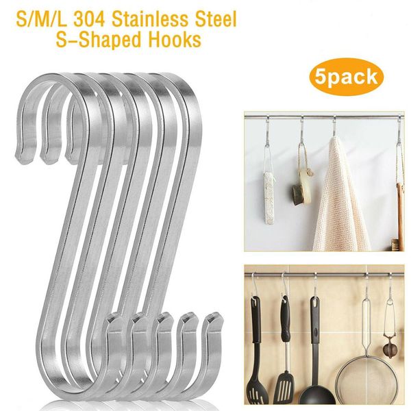 5 pcs s shape practical hooks kitchen railing s hanger hook clasp holder hooks stainless steel for hanging clothes handbag hook
5 pcs s shape practical hooks kitchen railing s hanger hook clasp holder hooks stainless steel for hanging clothes handbag hook
