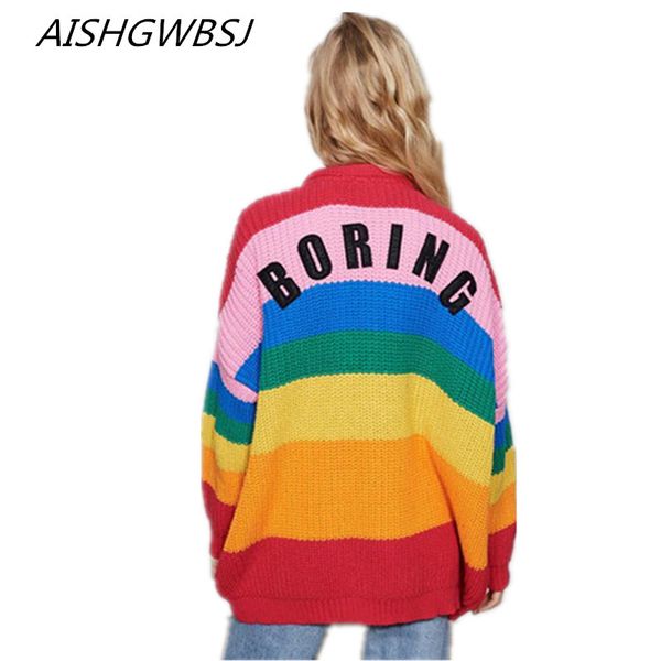 2019 spring and autumn new women's rainbow stripes v-neck stretch loose jacket short single-breasted fashion sweater coat tq569, White;black
2019 spring and autumn new women's rainbow stripes v-neck stretch loose jacket short single-breasted fashion sweater coat tq569, White;black