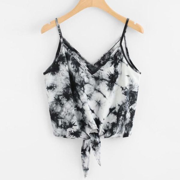 womens tank camis strappy v neck printed back bow vest leisure short sleeveless blouses regata nylon feminina 2019, White 
womens tank camis strappy v neck printed back bow vest leisure short sleeveless blouses regata nylon feminina 2019, White