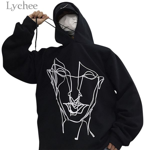 lychee harajuku face graffiti print hooded sweatshirt long sleeve fleece hoodies autumn winter casual loose streetwear tracksuit, Black
lychee harajuku face graffiti print hooded sweatshirt long sleeve fleece hoodies autumn winter casual loose streetwear tracksuit, Black