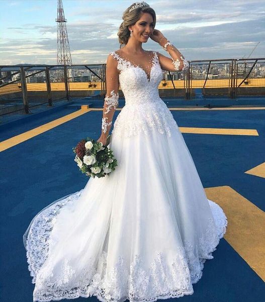 gorgeous crystal princess white tulle long illusion sleeve beaded lace a line bridal gown garden boho wedding dress custom made elegant
gorgeous crystal princess white tulle long illusion sleeve beaded lace a line bridal gown garden boho wedding dress custom made elegant