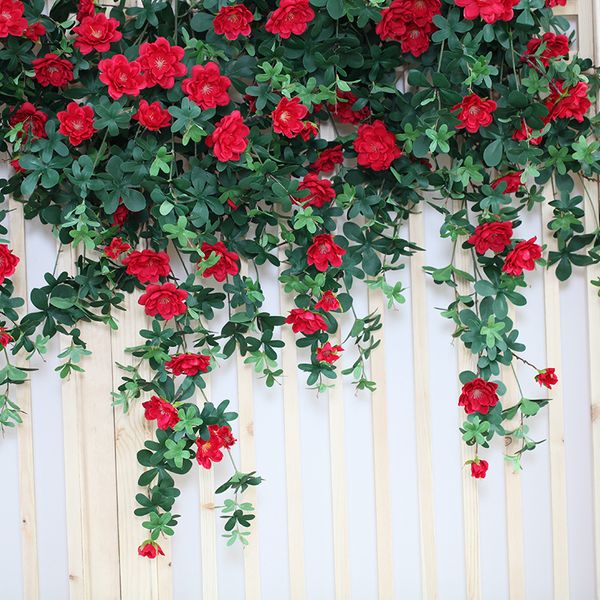 1pcs artificial silk chese rose flowers hanging vines wedding decoration green leaves hanging vines home garden wall decor
1pcs artificial silk chese rose flowers hanging vines wedding decoration green leaves hanging vines home garden wall decor