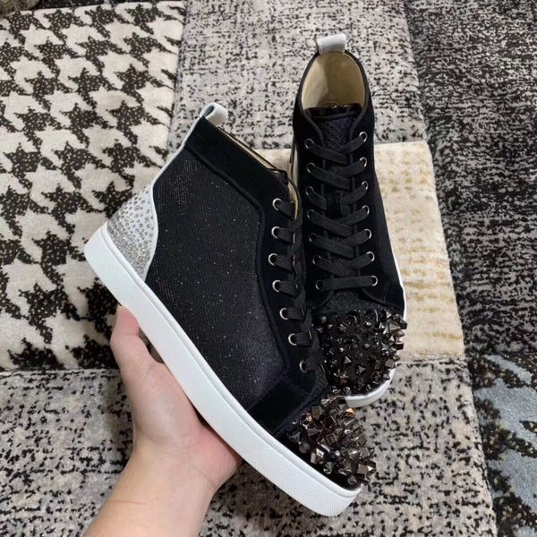 пара обувь черный замша переплетение с rhinestone strassrivets мужского flat high top мода red bottom кроссовки luxury design повседневного, Black
пара обувь черный замша переплетение с rhinestone strassrivets мужского flat high top мода red bottom кроссовки luxury design повседневного, Black