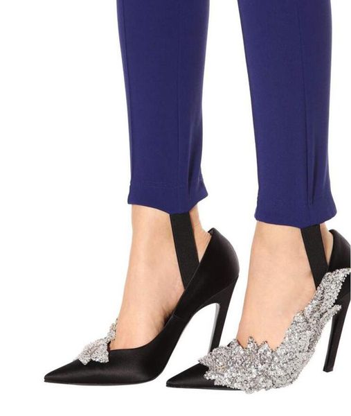 runway style rhinestone women party pumps silk pointed toe stiletto high heels elegant lady crystal flower wedding shoes, Black
runway style rhinestone women party pumps silk pointed toe stiletto high heels elegant lady crystal flower wedding shoes, Black