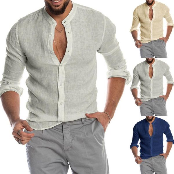 2020 men's casual blouse cotton linen shirt loose short sleeve tee shirt spring autumn summer casual handsome camisas, White;black
2020 men's casual blouse cotton linen shirt loose short sleeve tee shirt spring autumn summer casual handsome camisas, White;black