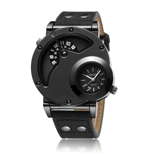 men's leisure watch quartz double movement watch speeding unique style black simulated birthday present, Slivery;brown
men's leisure watch quartz double movement watch speeding unique style black simulated birthday present, Slivery;brown