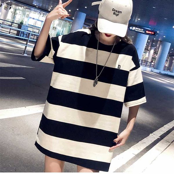 women new fashion tshirts 2020 summer black and white striped short sleeve loose long t shirts o-neck casual tees femme ees
women new fashion tshirts 2020 summer black and white striped short sleeve loose long t shirts o-neck casual tees femme ees