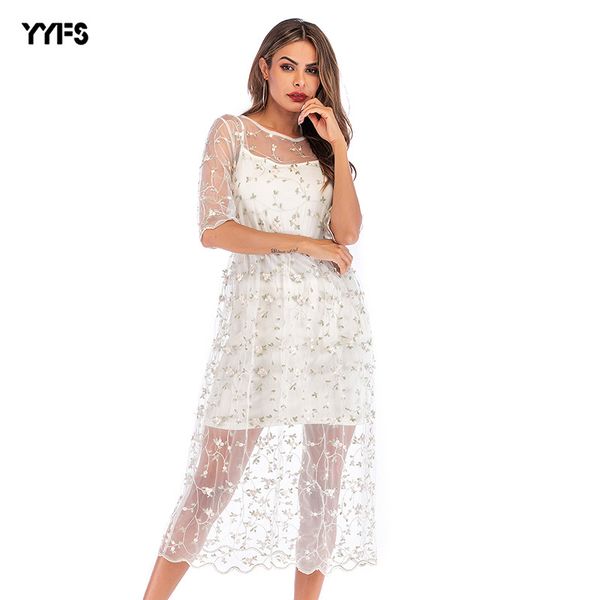 two piece white lace elegant chiffon mesh dress see through dress mini summer women, Black;gray
two piece white lace elegant chiffon mesh dress see through dress mini summer women, Black;gray
