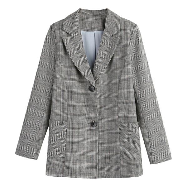 women coat spring and autumn new style fashion long sleeve slim checker blouse women's jacket blazer feminino, White;black
women coat spring and autumn new style fashion long sleeve slim checker blouse women's jacket blazer feminino, White;black