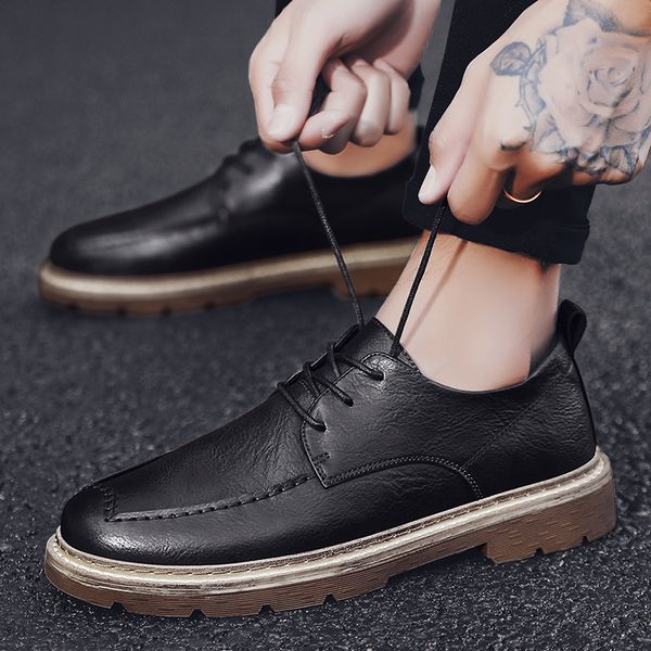 vintage leather casual men shoes fashion oxford male loafers classic lace up men shoes breathable leisure loafers male hc-582, Black
vintage leather casual men shoes fashion oxford male loafers classic lace up men shoes breathable leisure loafers male hc-582, Black