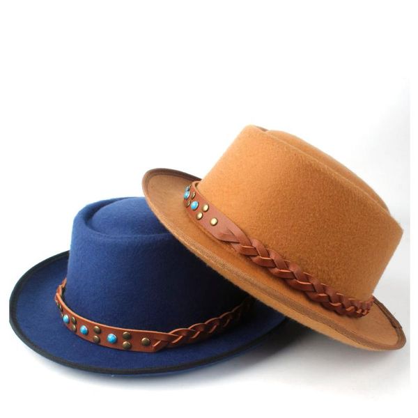 2020 fashion men women pork pie hat with tan belt jazz hat trilby fascinator fedora dance party size 58cm, Blue;gray
2020 fashion men women pork pie hat with tan belt jazz hat trilby fascinator fedora dance party size 58cm, Blue;gray