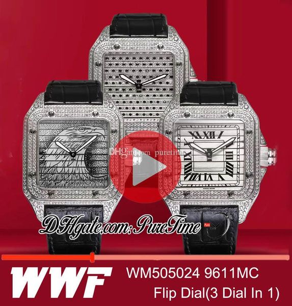 wwf triple 100 wm505024 9611mc automatic mens watch diamond case "eagle" dial flip diamond romarn 3 dial in 1 leather edition pure, Slivery;brown
wwf triple 100 wm505024 9611mc automatic mens watch diamond case "eagle" dial flip diamond romarn 3 dial in 1 leather edition pure, Slivery;brown