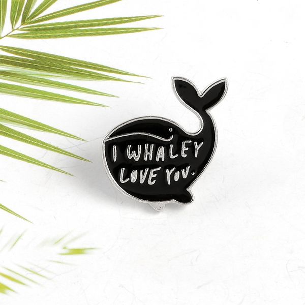 sea mysterious black whale brooch "i whaley love you " lovely ocean pendenties for women kids bag clothes accessories pins, Gray
sea mysterious black whale brooch "i whaley love you " lovely ocean pendenties for women kids bag clothes accessories pins, Gray