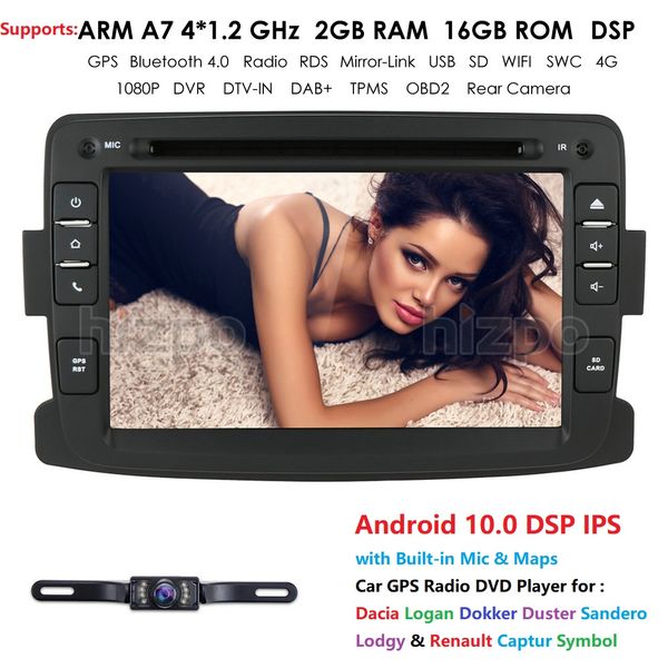 

ips dsp car multimedia dvd player android 10.0 gps navi for duster/captur/lada/xray 2/logan 2/dacia/sandero rds dsb+ dvr 4g wifi car dvd