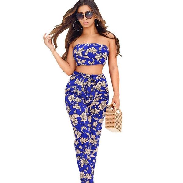 floral printed womens designer tracksuits fashion strapless two piece pants casual womens summer 2pcs, White
floral printed womens designer tracksuits fashion strapless two piece pants casual womens summer 2pcs, White