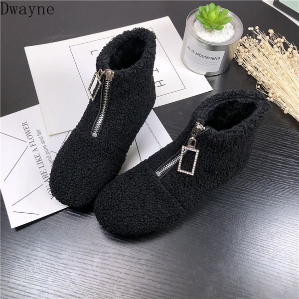 new short casual fur shoes in winter 2019 ins white net red cotton boots zipper snow boots shoes, Black
new short casual fur shoes in winter 2019 ins white net red cotton boots zipper snow boots shoes, Black