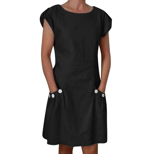 tshirt dress women summer 2019 linen casual pocket short sleeve mini dress streetwear casual vestidos verano 2019, Black;gray
tshirt dress women summer 2019 linen casual pocket short sleeve mini dress streetwear casual vestidos verano 2019, Black;gray