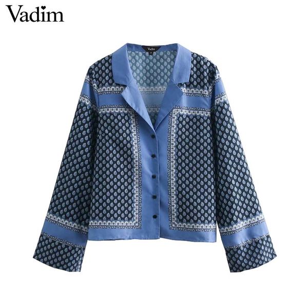 vadim women pagamas style print blouse long sleeve turn down collar vintage female casual shirts retro chic blusas la833, White
vadim women pagamas style print blouse long sleeve turn down collar vintage female casual shirts retro chic blusas la833, White