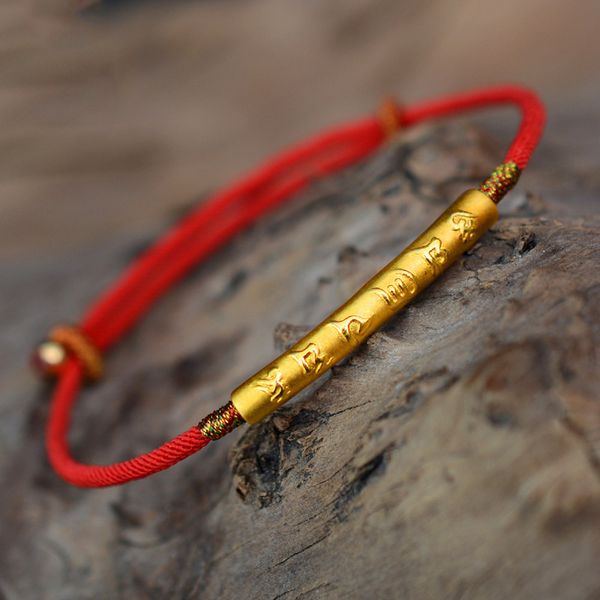 999 sterling silver gold color handmade thin red string bracelet for women six words engraved mantra prayer buddhism jewelry t7190615, Black
999 sterling silver gold color handmade thin red string bracelet for women six words engraved mantra prayer buddhism jewelry t7190615, Black