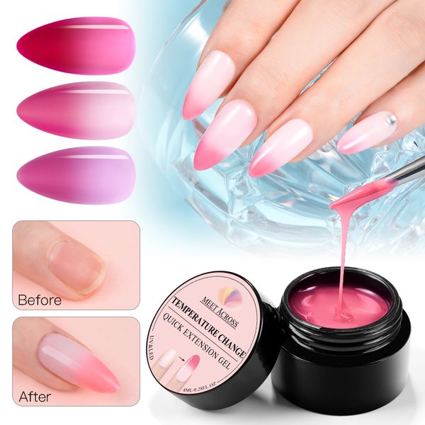 meet across thermal quick extension nail gel polish poly building gel temperature color changing builder soak off uv varnish, Red;pink 
meet across thermal quick extension nail gel polish poly building gel temperature color changing builder soak off uv varnish, Red;pink