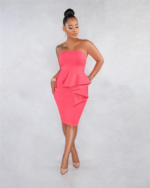 female dress women strapless sleeveless with peplum designer dresses casual ladies holidays clothing summer pure color, White;black
female dress women strapless sleeveless with peplum designer dresses casual ladies holidays clothing summer pure color, White;black