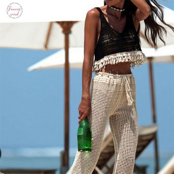 2020 summer new hook solid stitching deep v neck camis female crochet short section tassel slim wear shirt trend tank, White
2020 summer new hook solid stitching deep v neck camis female crochet short section tassel slim wear shirt trend tank, White