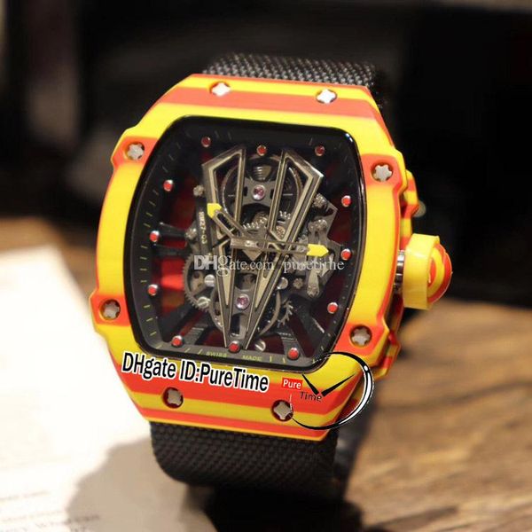 new rm27-03 rafael nadal ntpt yellow red carbon fiber pvd steel skeleton dial miyota automatic black nylon strap watches puretime e74a1, Slivery;brown
new rm27-03 rafael nadal ntpt yellow red carbon fiber pvd steel skeleton dial miyota automatic black nylon strap watches puretime e74a1, Slivery;brown
