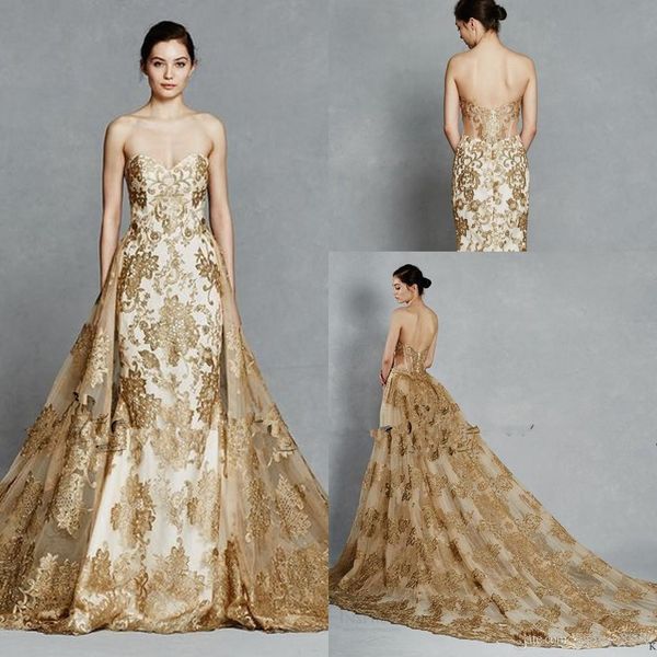 new kelly faetanini gold color embroidery train detachable royal wedding dresses 2020 sparkly sweetheart backless two pieces wedding gown, White
new kelly faetanini gold color embroidery train detachable royal wedding dresses 2020 sparkly sweetheart backless two pieces wedding gown, White