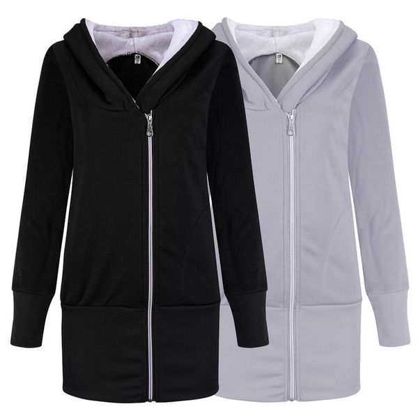sweat shirt velvet lined women hoodies sweatshirts leisure warm zipper outerwear hooded coat casual long sweatshirt solid color, Black
sweat shirt velvet lined women hoodies sweatshirts leisure warm zipper outerwear hooded coat casual long sweatshirt solid color, Black