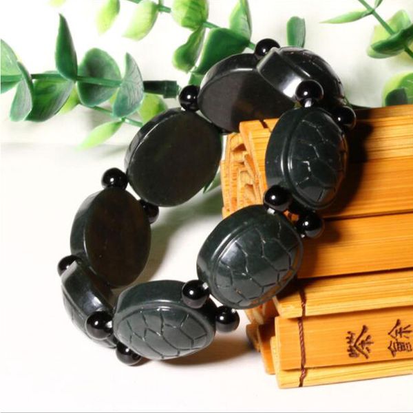 beaded strands natural chinese hetian jade genuine jade tortoise shell hand string gold turtle trendy bracelet, Black
beaded strands natural chinese hetian jade genuine jade tortoise shell hand string gold turtle trendy bracelet, Black