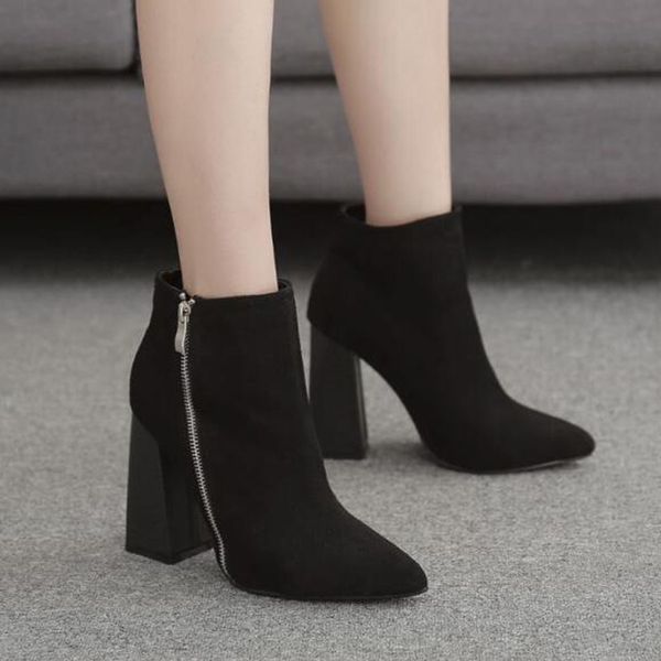 women high heels boots ankle boots winter women's fashion pointed shoe side zipper high heel ankle suede ladies boot#g3, Black
women high heels boots ankle boots winter women's fashion pointed shoe side zipper high heel ankle suede ladies boot#g3, Black