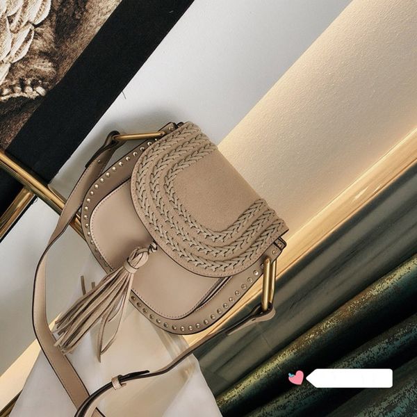 restoring ancient ways tassel suade saddle bag handbags purses women leather woven single shoulder crossbody bag women rivet bags