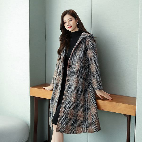 wool jacket female lining quilted 2019 new coat in the long paragraph classic wild plaid woolen tide, Black;brown
wool jacket female lining quilted 2019 new coat in the long paragraph classic wild plaid woolen tide, Black;brown