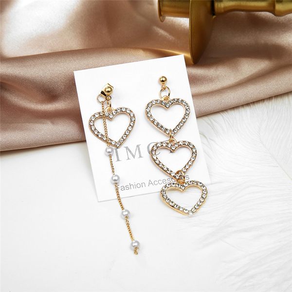 181 new fashion korea jewelry geometry asymmetry earrings women's long tassel heart metal crystal earring gifts, Silver
181 new fashion korea jewelry geometry asymmetry earrings women's long tassel heart metal crystal earring gifts, Silver