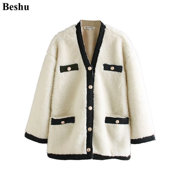 2019 fashion fur coat women winter elegant white real wool coat casual v-neck single-row button long sleeve vestido mujer, Black
2019 fashion fur coat women winter elegant white real wool coat casual v-neck single-row button long sleeve vestido mujer, Black