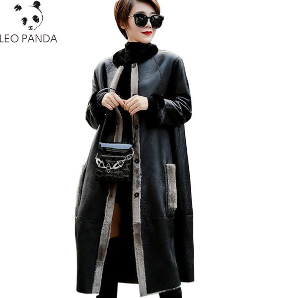 new fashion spring warm thicken hidden discount long sleeves turn-down collar pockets loose coat female leather coat cy451, Black
new fashion spring warm thicken hidden discount long sleeves turn-down collar pockets loose coat female leather coat cy451, Black