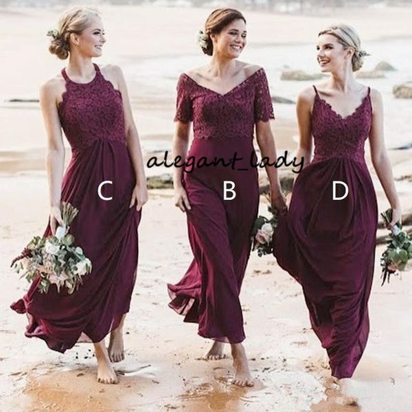 burgundy lace chiffon beach long bridesmaid dresses 2019 flowy skirt bohemain country maid of honor wedding guest party dress gown, White;pink
burgundy lace chiffon beach long bridesmaid dresses 2019 flowy skirt bohemain country maid of honor wedding guest party dress gown, White;pink