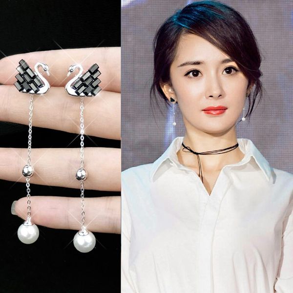 lovely white/black swan crystal pearl tassel earrings ladies fashion 925 sterling silver jewelry elegant korean jewelry as a birthday gift
lovely white/black swan crystal pearl tassel earrings ladies fashion 925 sterling silver jewelry elegant korean jewelry as a birthday gift