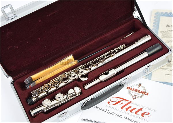 

Флейта посеребренная Высококачественная флейта SUZUKI 16 отверстий C посеребренная флейта с закрытыми отверстиями инструмент / упаковка Бесплатная доставка