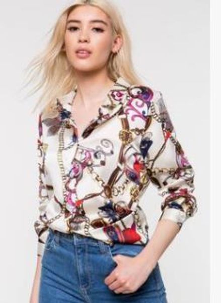 women chemise spring printed single breast blouses 19ss new autumn fashion luxury designer shirts long sleeved, White
women chemise spring printed single breast blouses 19ss new autumn fashion luxury designer shirts long sleeved, White