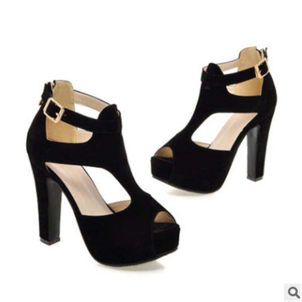 fish mouth roman sandals women's stiletto high heel waterproof platform cutout buckle women's sandals, Black
fish mouth roman sandals women's stiletto high heel waterproof platform cutout buckle women's sandals, Black
