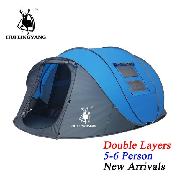 hui lingyang throw up tent 5-6 person outdoor automatic tents double layers large family tent waterproof camping hiking
hui lingyang throw up tent 5-6 person outdoor automatic tents double layers large family tent waterproof camping hiking