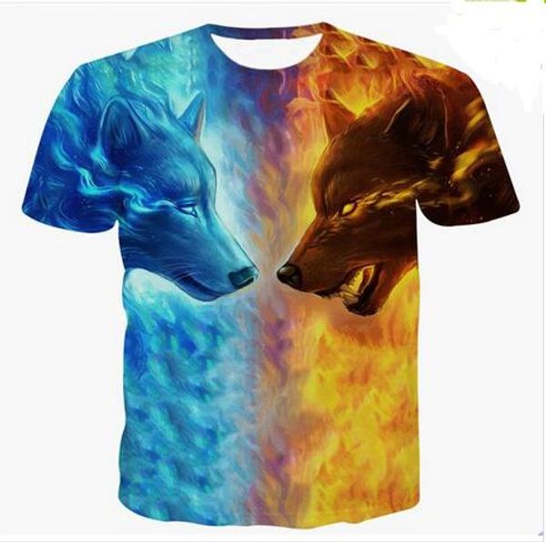 summer style men/women short sleeve t-shirt glacier flame wolf 3d digital print t-shirts for tees shirts loose casual tees usq020, White;black
summer style men/women short sleeve t-shirt glacier flame wolf 3d digital print t-shirts for tees shirts loose casual tees usq020, White;black