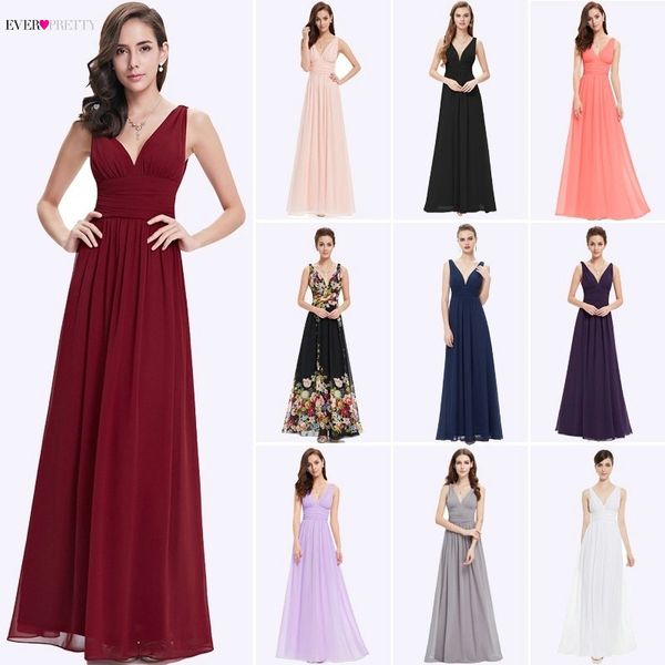 bridesmaid dresses 2020 ever pretty 5 style womens fahion a-line v-neck elegant long chiffon wedding party gowns, Black;gray
bridesmaid dresses 2020 ever pretty 5 style womens fahion a-line v-neck elegant long chiffon wedding party gowns, Black;gray