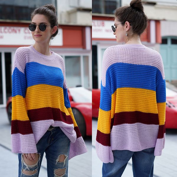 streetwear long sleeves warm crew neck kintting women sweater daily shopping office loose outwear autumn winter rainbow striped, White;black
streetwear long sleeves warm crew neck kintting women sweater daily shopping office loose outwear autumn winter rainbow striped, White;black