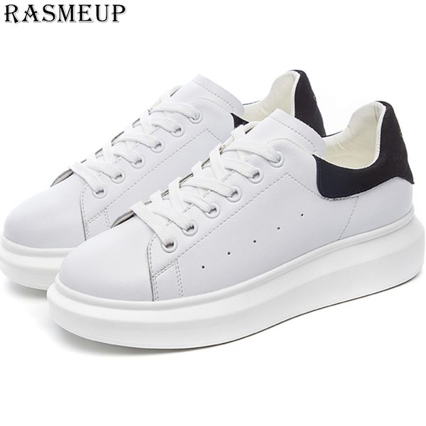 rasmeup white platform sneakers women 2019 brand spring leather breathable casual lightweight women's shoes female flat footwear, Black
rasmeup white platform sneakers women 2019 brand spring leather breathable casual lightweight women's shoes female flat footwear, Black