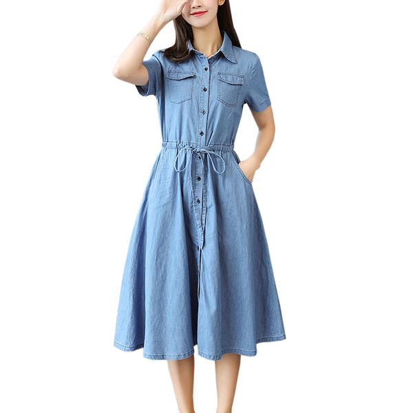 fashion denim dress women 2019 summer new cotton casual slim sashes short sleeve dress solid color elegant a-line women, Black;gray
fashion denim dress women 2019 summer new cotton casual slim sashes short sleeve dress solid color elegant a-line women, Black;gray