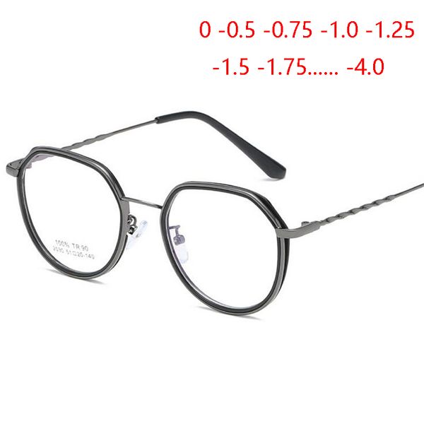 metal polygon finished myopia glasses women 1.56 aspherical lens customize prescription eyeglasses men 0 -0.5 -0.75 -1.0 to -4.0, White;black 
metal polygon finished myopia glasses women 1.56 aspherical lens customize prescription eyeglasses men 0 -0.5 -0.75 -1.0 to -4.0, White;black