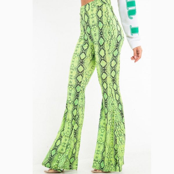 women snake pattern flare pants fashion high waist stretchy pants casual long trousers 20ss women designer clothing, Black;white
women snake pattern flare pants fashion high waist stretchy pants casual long trousers 20ss women designer clothing, Black;white