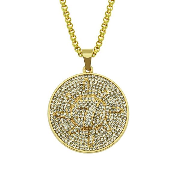 hip hop diamond number seven three-dimensional round card pendant necklaces for men western animal necklace gift, Golden
hip hop diamond number seven three-dimensional round card pendant necklaces for men western animal necklace gift, Golden